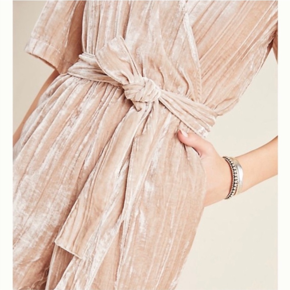 Dolan Anthropologie Left Coast Mandy Crushed Velvet Jumpsuit XS - Picture 3 of 6